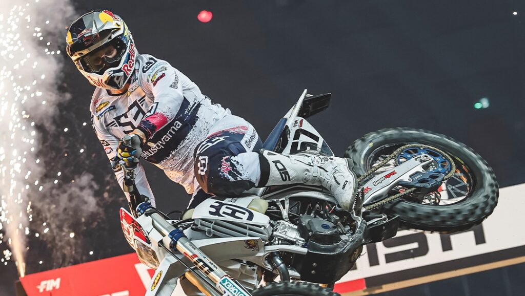 Credit: @billybolt57. Billy Wins the first race of the SuperEnduro season in Poland.